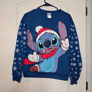 Disney Leo and Stitch Christmas Sweater Blue Light Up Size Medium